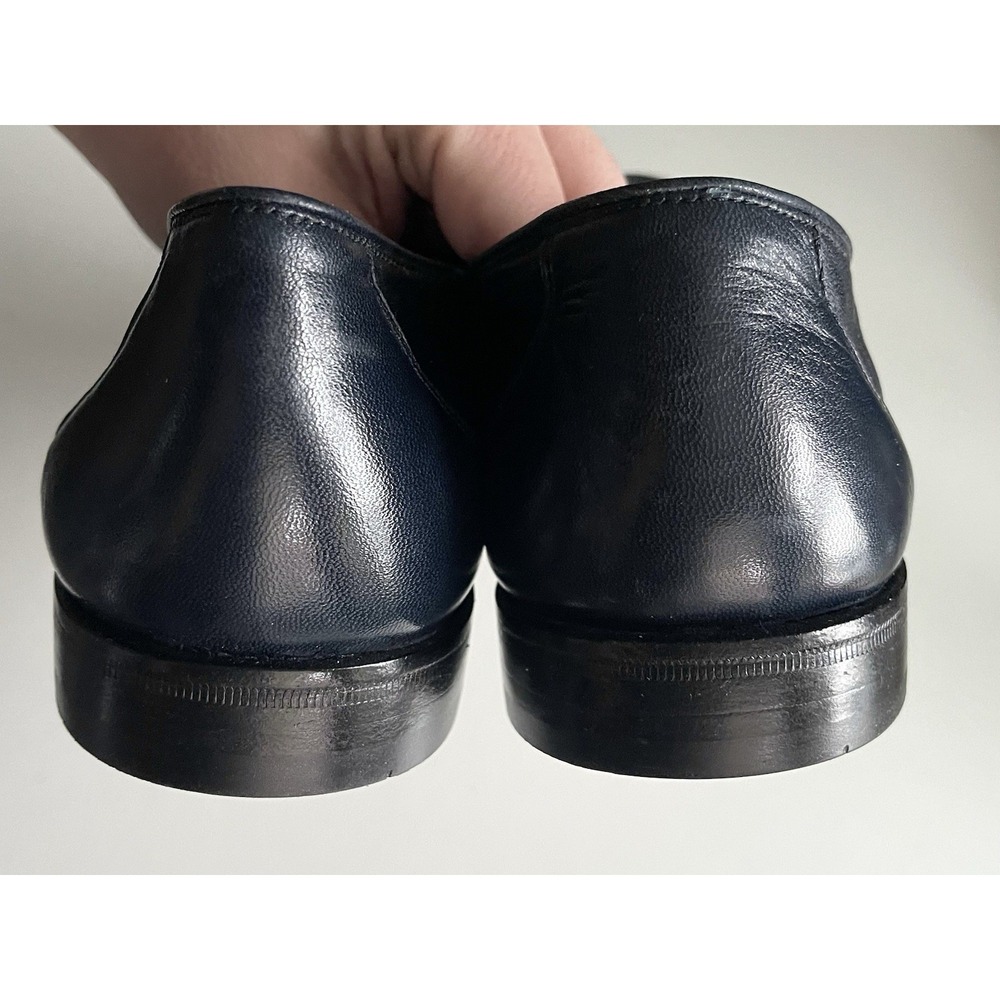 Men's Vintage Bally Of Switzerland Navy Leather Tassle Loafers PRISTINE Sz 8.5 D - Picture 9 of 13